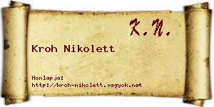 Kroh Nikolett névjegykártya